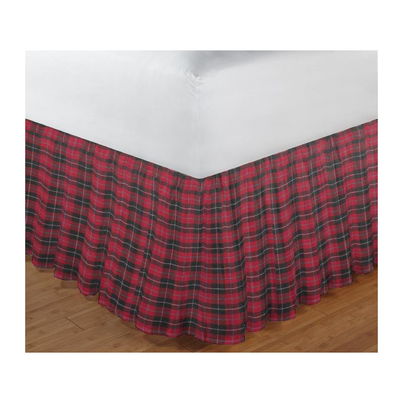 Homespun Star Ruffled Bed Skirt, Queen