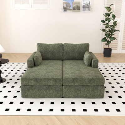 Canapé-lit avec housse de rangement l 63,4 po, canapé modulaire confortable et moderne avec coussins