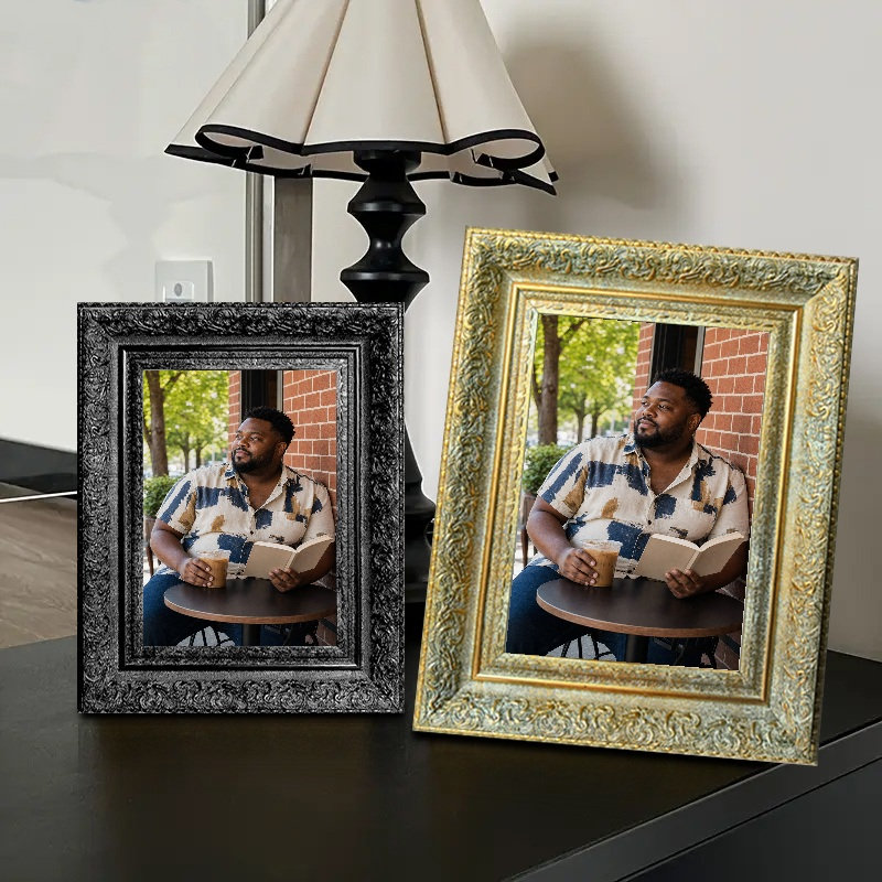 Cadre de table antique 1pc or pour photos 5 po x 7 po et présentation de photo