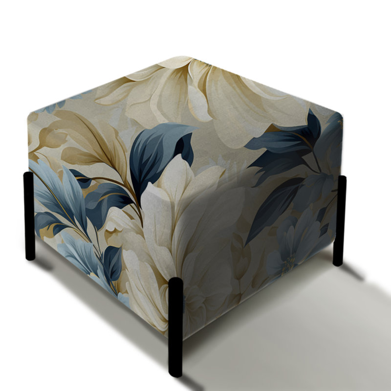 Contemporary Flourish Victorian Pattern III - Floral Square Ottoman