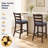 Japhet Upholstered Linen Counter Stool with Solid Wood Frame-619348140