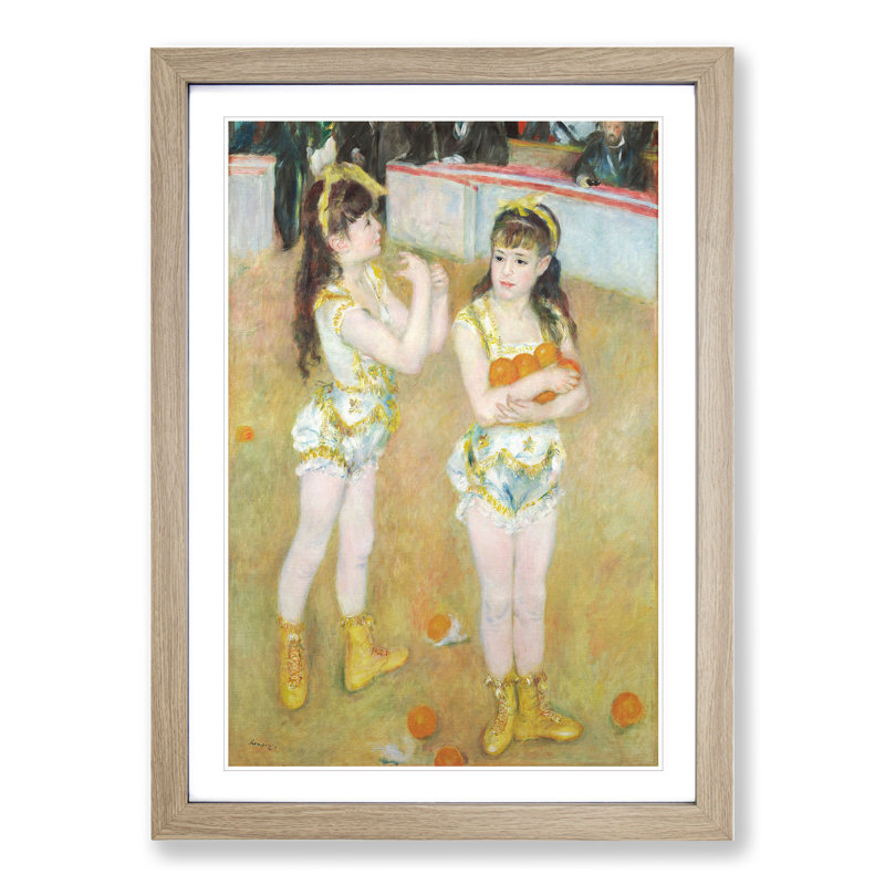 Acrobats at the Cirque Fernando by Pierre-Auguste Renoir - Picture Frame Painting, 48cm H x 36cm W x 2cm D, Oak Framed