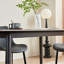 Table de salle à manger rectangulaire moderne avec plateau en céramique et base en métal-118318772