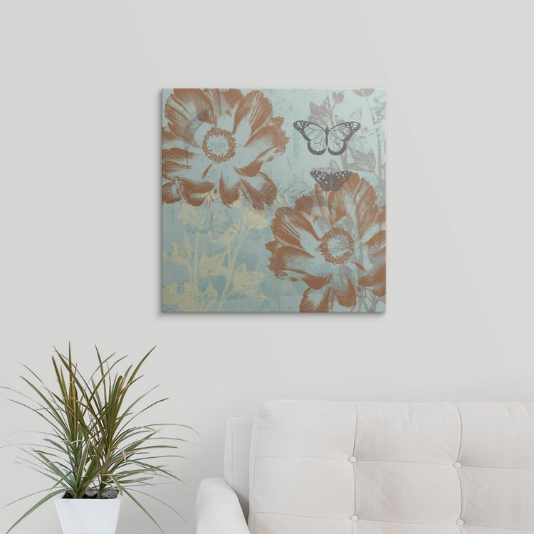 « ii » jennifer grolier, impression Teal Garden, H 35 po x l 35 po x P 1,5 po, Toile