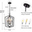 Lustre moderne de style campagnard avec luminaire suspendu 4 lumières pour salle à manger
