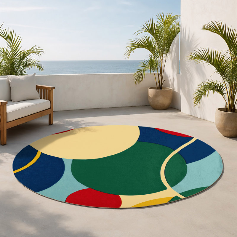 Tapis intérieur et extérieur Peppy Flair, Rond 5 pi