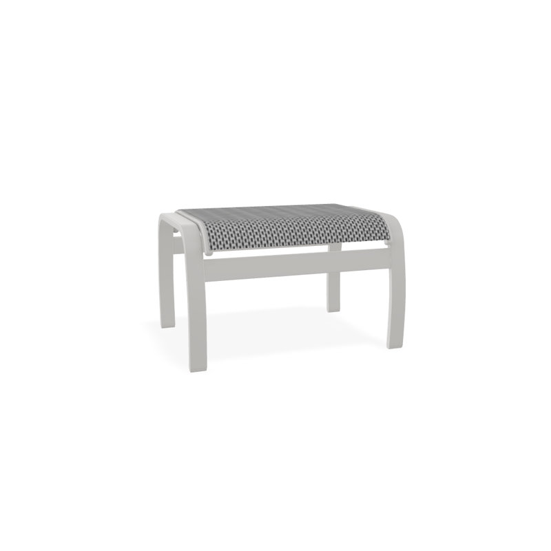 Repose-pieds d'extérieur avec coussin Askar, Neige texturée, Nickel