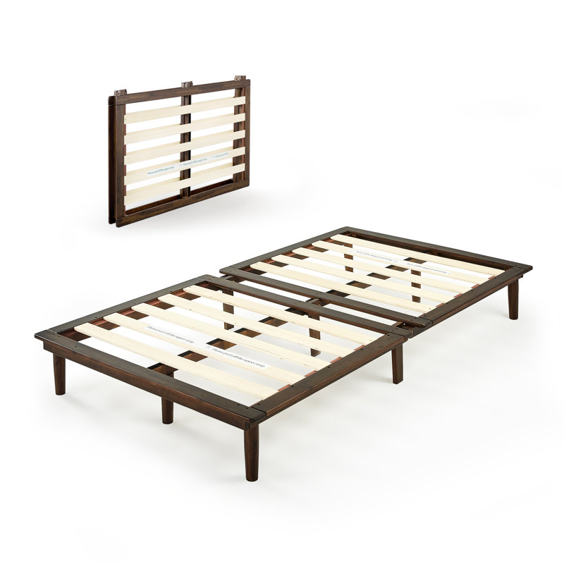Structure de lit plateforme en bois massif 10 pouces avec support de lattes en bois robuste, Simple