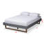 Grand lit plateforme tapissier Brixton, gris foncé / brun noyer, H 14,9 po x l 64 po x L 83 po-2018084507-2018084508