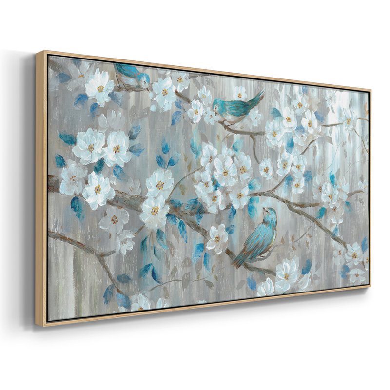 Bleu sarcelle - Toile tendue avec châssis, prête à accrocher, Naturel, H 21 po x l 41 po