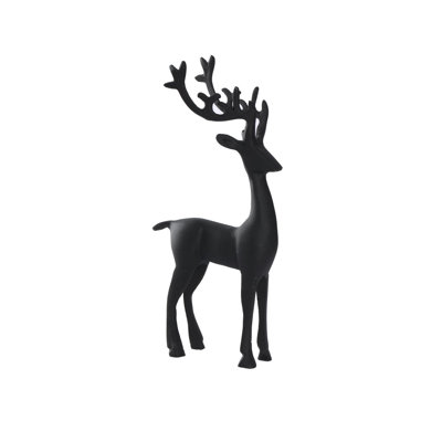 Cerf en aluminium coulé noir de 13 pouces