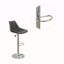 Ensemble de 2 chaises / tabourets de bar réglables en cuir de polyuréthane et chrome-196286470
