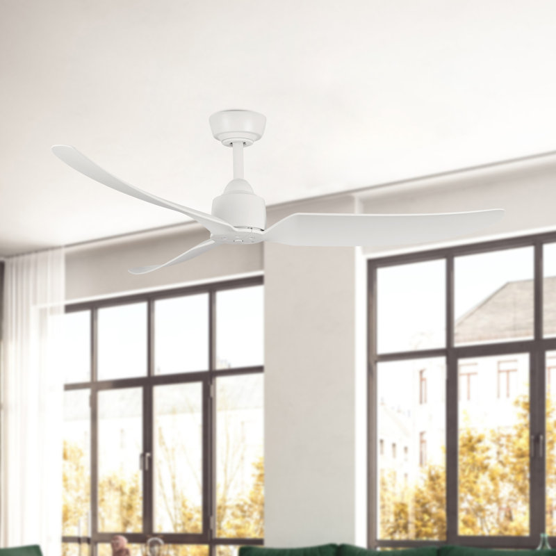 Ventilateur de plafond d'extérieur moderne 52 po Hugo, Blanc