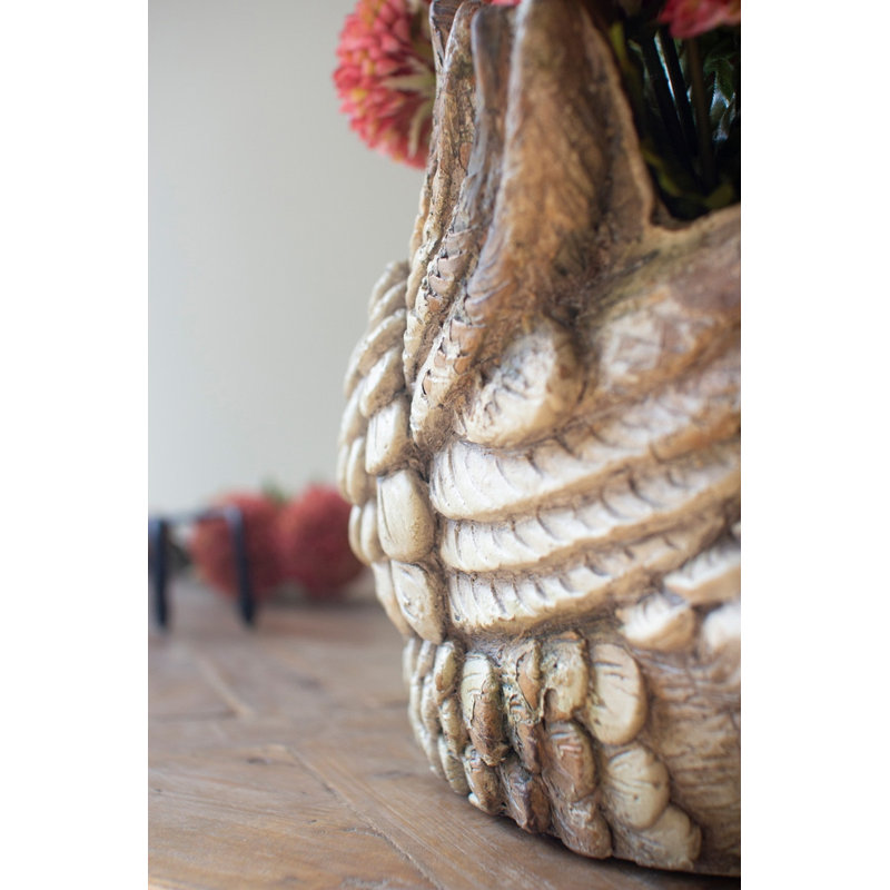  Pot de fleurs cygne en faux béton - Décoration de jardin - Jardinière d'intérieur H 15 po