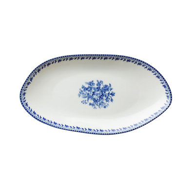 Lancaster Blue Oval Plate 9.75 In By Luzerne (Case Of 36) (Porcelain)