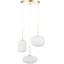 Alexa White Ribbed Glass & Gold Metal Multi Drop Pendant