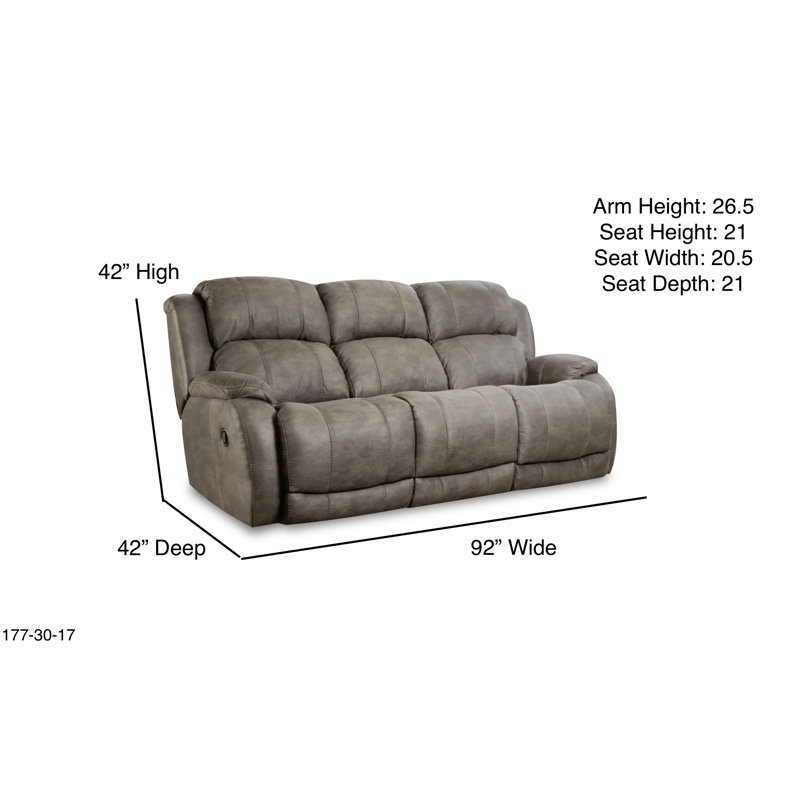 Melster Upholstered 92'' Reclining Sofa