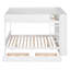 Lit double superposé au dessus d'un lit superposé avec armoire et rangement pour tiroirs, blanc
