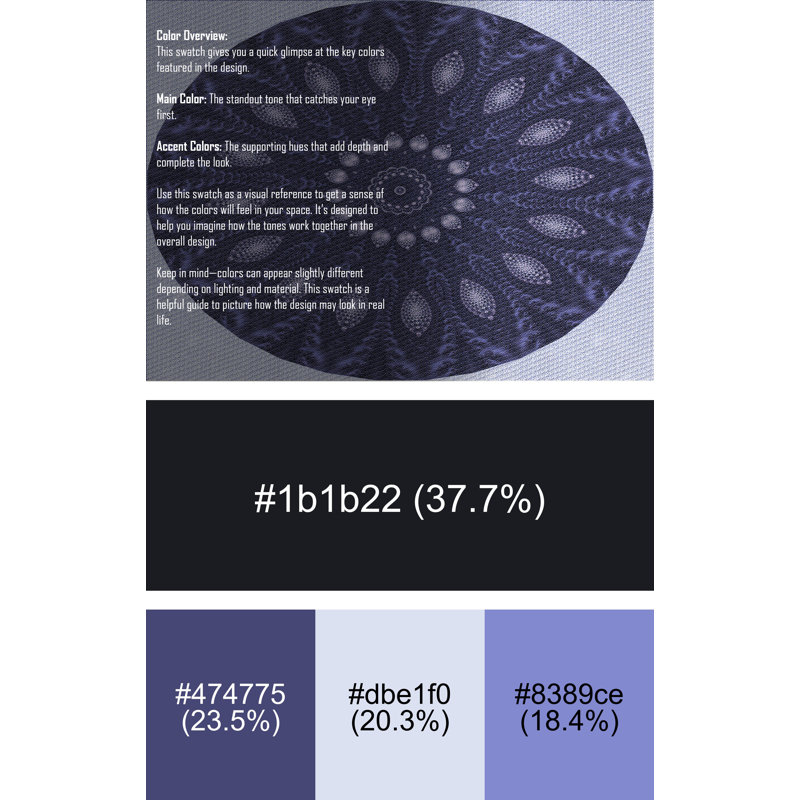 Tapis bleu tissé à la machine, Rectangle 7 pi x 9 pi