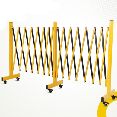 16FT Metal Expandable Barricade Gate Folding Safety Barrier Portable Traffic Crowd Control Fence for Events Construction