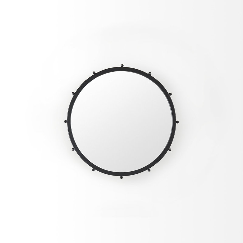 Petit miroir décoratif Weston I, Noir, 25,2 po x 25,2 po