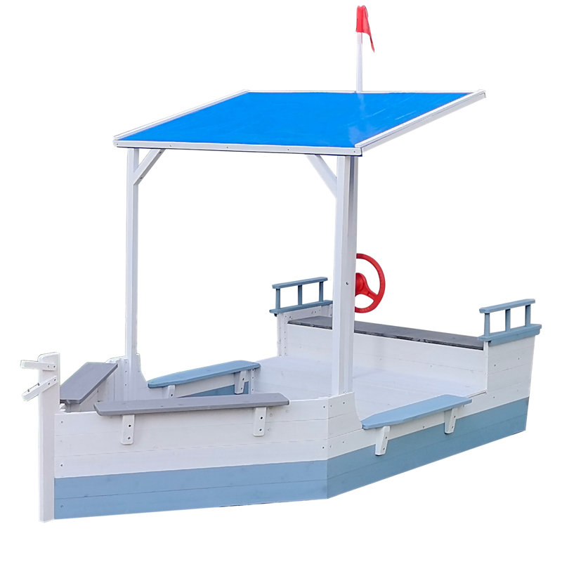 RayGar Kiddo 100cm x 160cm Wood Triangle Sandbox with Cover