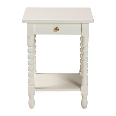 Table de chevet à 1 tiroir avec tablette de rangement Baxton Studio Niklas