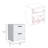 Trivor 2 Drawers Nightstand , End Table, Side Table Metal Handles -White-1909555343