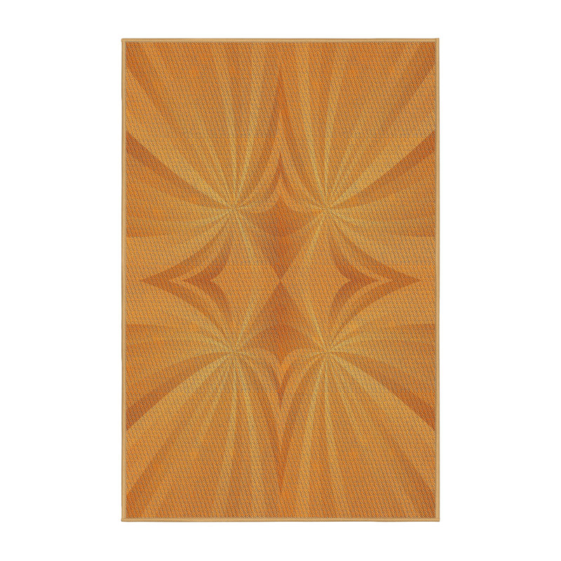 Tapis de zone jaune à motif, Rectangle 5 pi x 7 pi