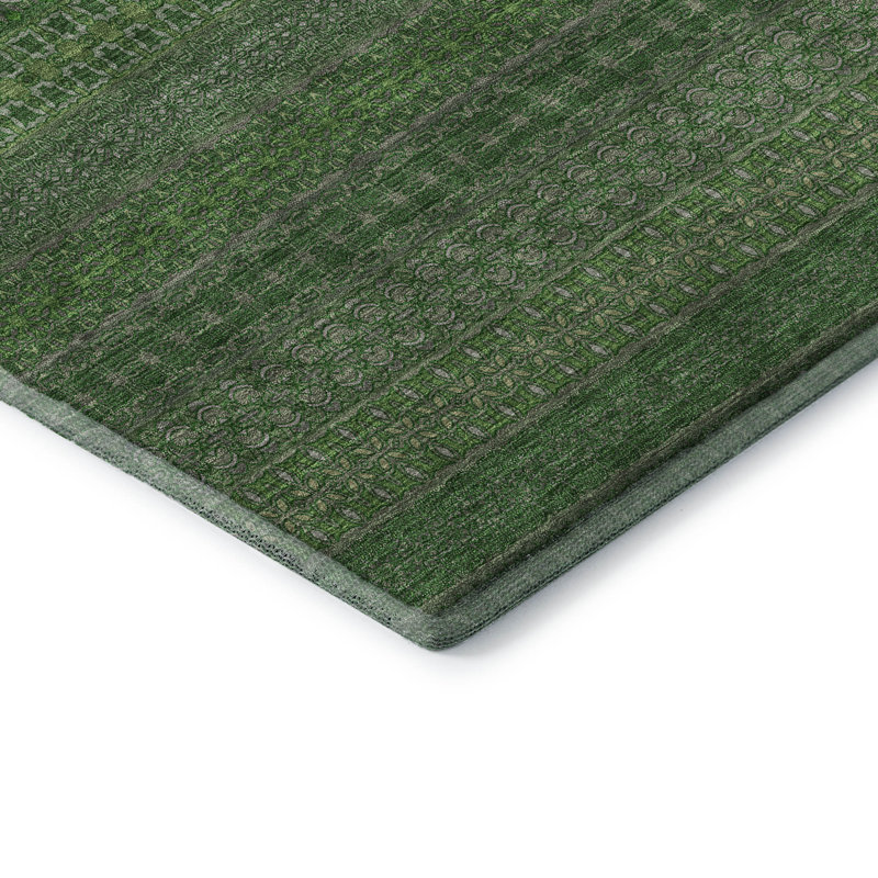 Premium Machine Washable Cerrito AMF527 Fern, Rectangle 10' x 14'