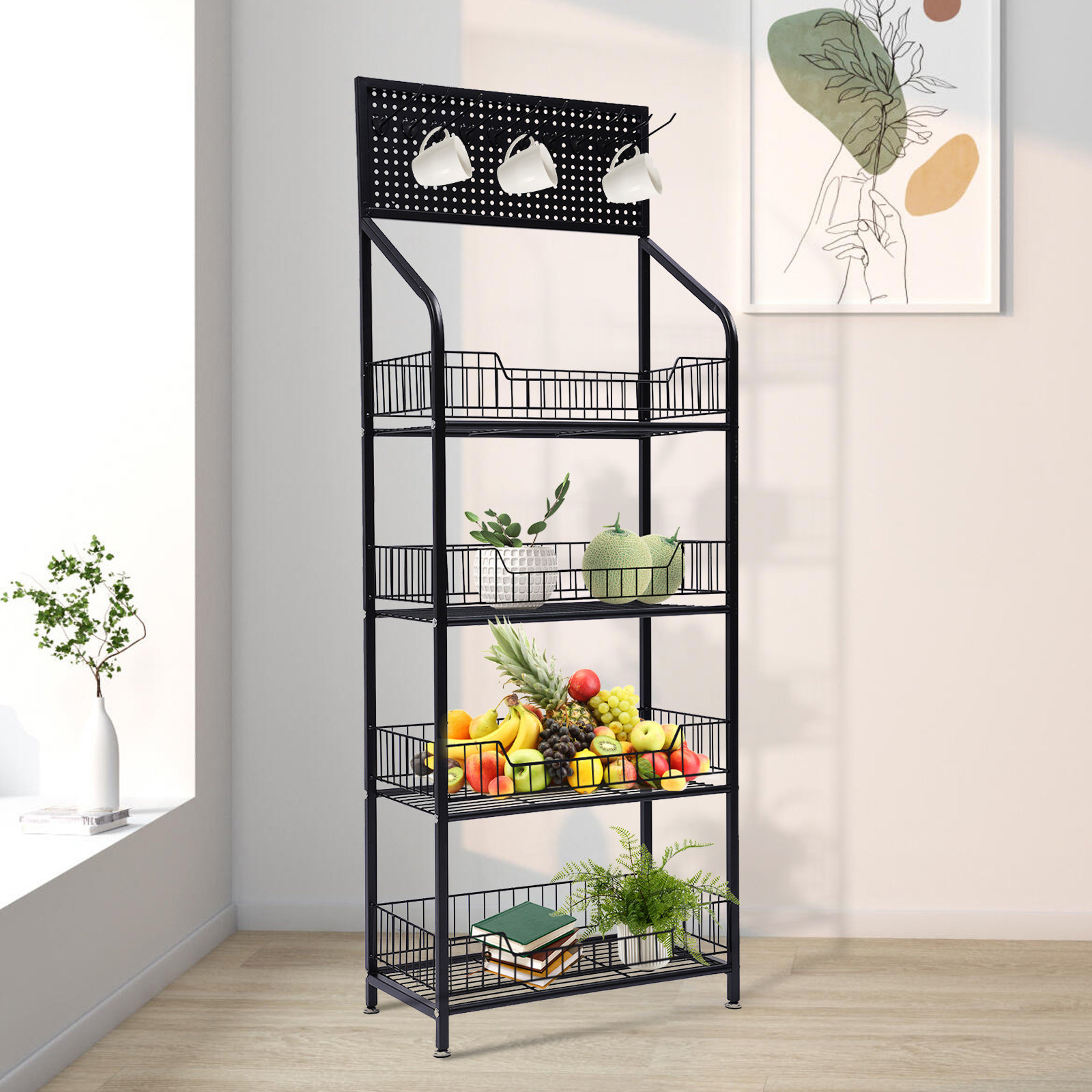 Lundys 71 H x 35.5 W x 16 D 5-Tier Adjustable Metal MDF Storage Rack Shelves Boltless Shelving The Twillery Co. Finish: Black