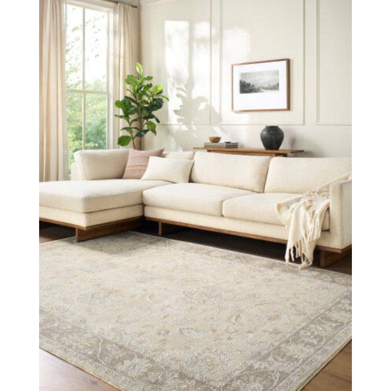 Tapis tissé à la machine Rachel Zoe x Livabliss The Vintage, Beige, Rectangle 7 pi 10 po x 10 pi 2 po
