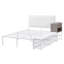Lit plateforme double en métal avec tablettes de rangement à deux niveaux, armoire de rangement en bois-1945064321