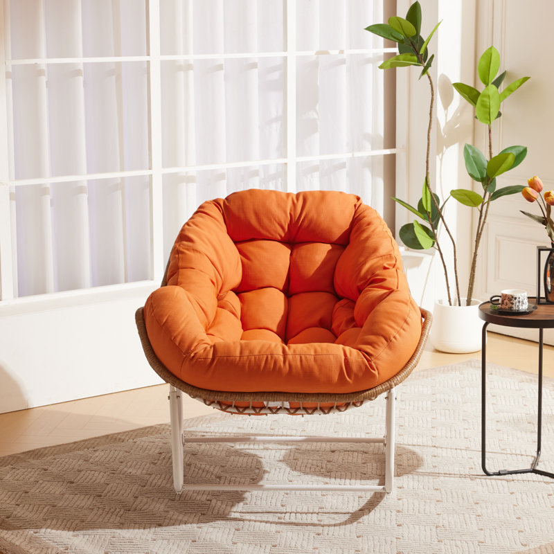 Chaise berçante Varad, Orange, Brun / blanc incorrect