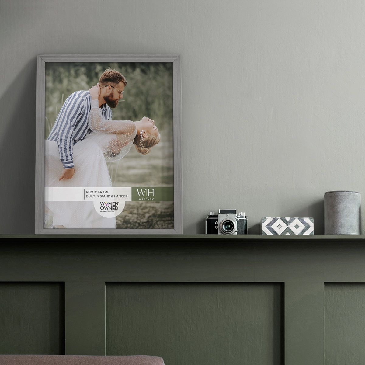 Apolline Wood Picture Frame, 11" x 14", Gray
