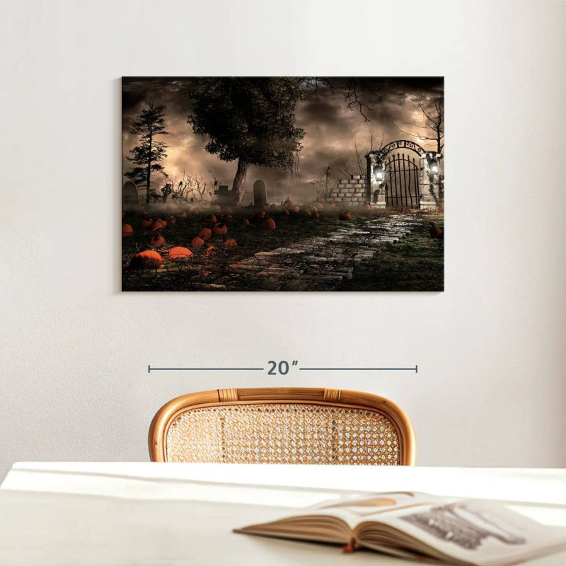 Porte d'Halloween d'Halloween, H 16 po x l 24 po