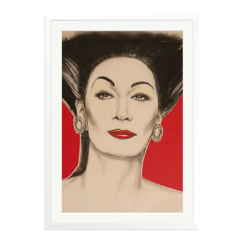 Anjelica Huston, White, 38" H x 27" W