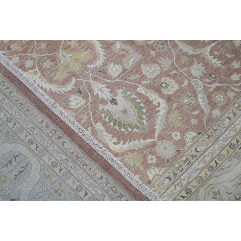 Hand-Knotted High-Quality Rust and Beige Area Rug