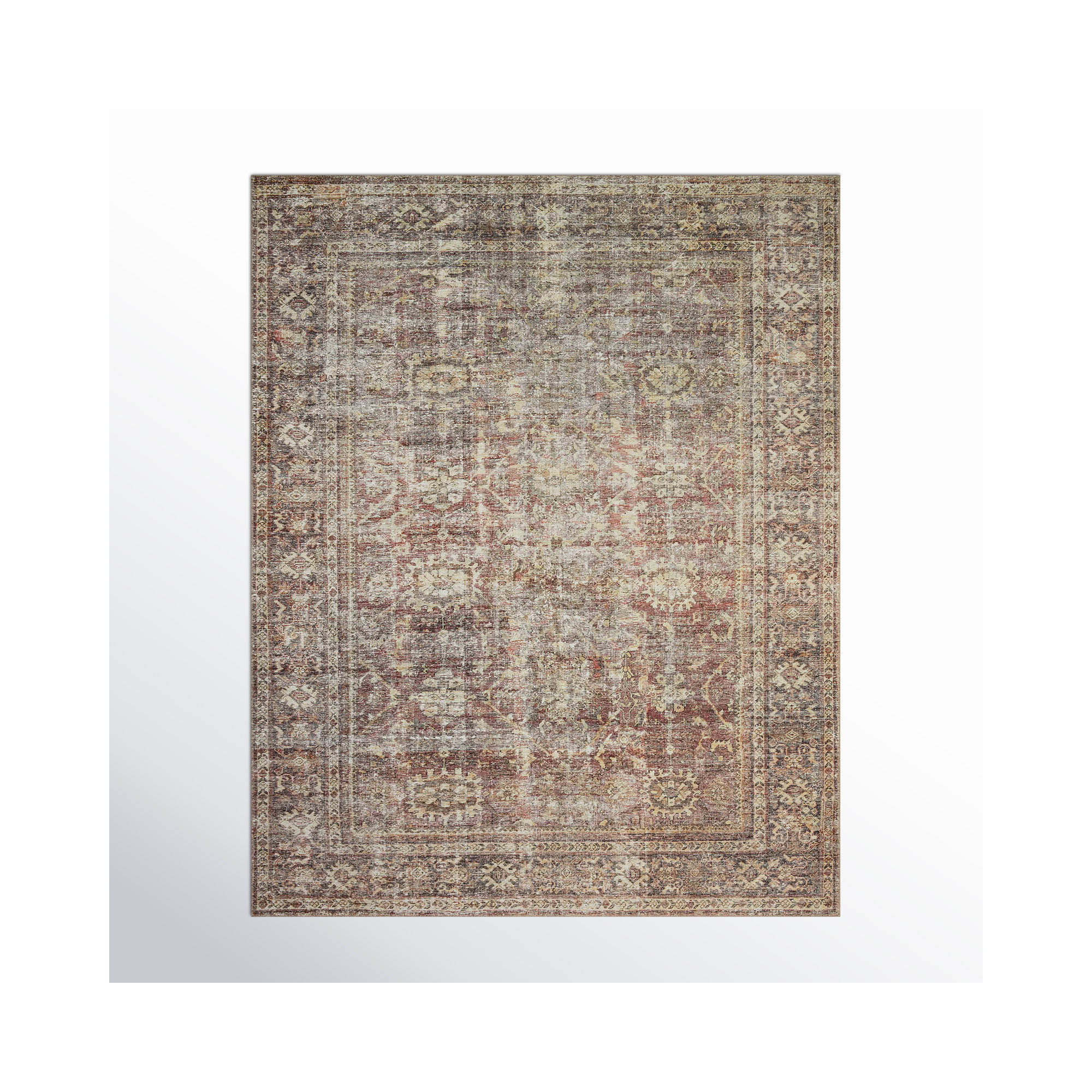 Georgie Oriental Bordeaux/Antique Area Rug, Rectangle 2'3" x 3'9"