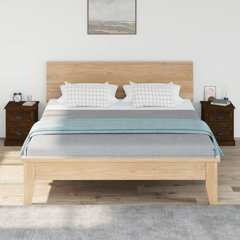 Bellechester 39cm W Bedside Table, Concrete Grey, Set of 2
