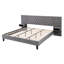 Très grand lit plateforme avec tête de lit - Revêtement en velours gris, 2 tables de chevet, diamant, sans sommier, fabrication en bois, assemblage sans effort-1419291678-1419291676