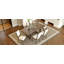 Ensemble de table de salle à manger extensible 7 pièces pour 6 personnes, table de cuisine rectangulaire avec 6 chaises rembourrées, chaises de salle à manger à dossier courbé pour la salle à manger (espresso)