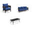 Ensemble de conversation d'extérieur en aluminium pour 5 personnes avec coussins et table basse l 47,2 po