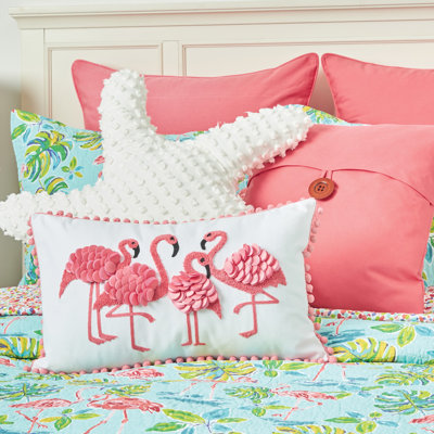 Flamingo Garden Cotton Reversible Quilt Set