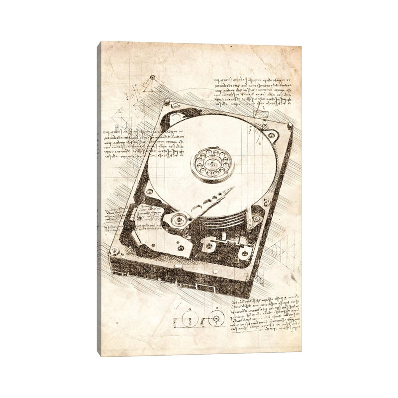 Hard Disk Drive by Cornel Vlad - Wrapped Canvas Gallery-Wrapped Canvas Giclée, 101.6 cm H x 66.04 cm W x 1.91 cm D