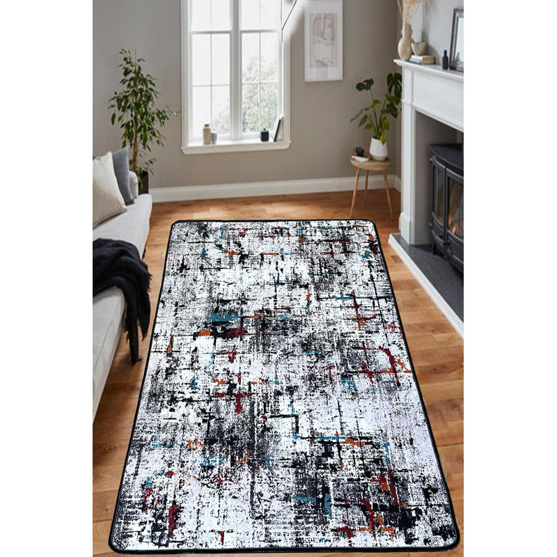 Premium Hall Carpet, 3.3 x 4.9 Feet | 100% Polyester, Antibacterial, Non-Slip Underside, Machine Washable | 0.4 in Pile Height, 1.5 lbs/sq ft | Ideal for Home Entryways, Elegant and Easy to Clean Design