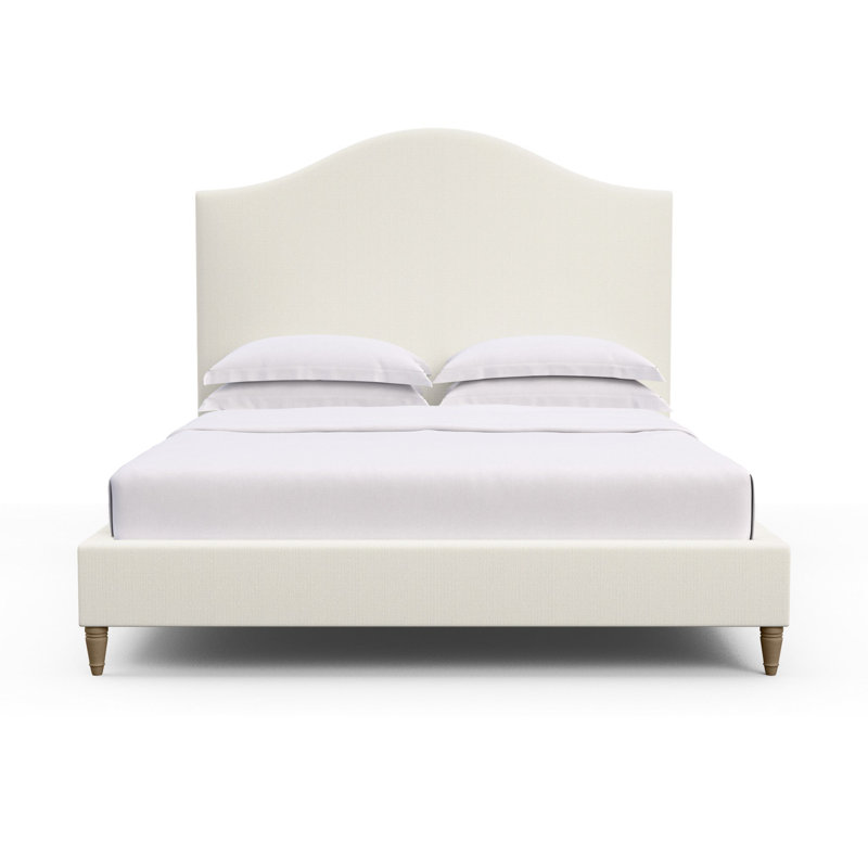 Montague Upholstered Standard Storage Bed, California King, Box Weave Linen Alabaster, Natural