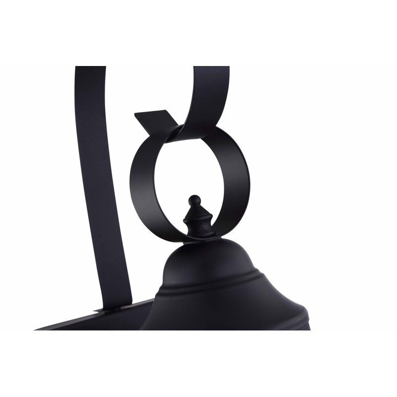  Cioffi Lantern shape Black Metal Wall Light, 17.51" H x 9" W x 10.72" D, Matte Black