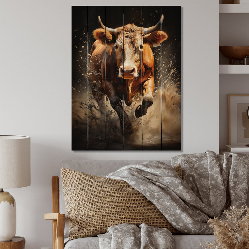 «Cow Grace» sur bois, H 20 po x l 10 po x P 0,78 po