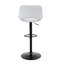Ensemble de 2 tabourets de bar rotatifs modernes réglables, siège en polyuréthane blanc avec base en métal noir, repose-pieds, capacité de 250 lb pour îlot de cuisine et bar pour la maison-1494751223
